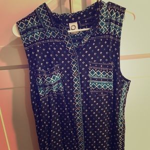 Black anthro sleeveless button down